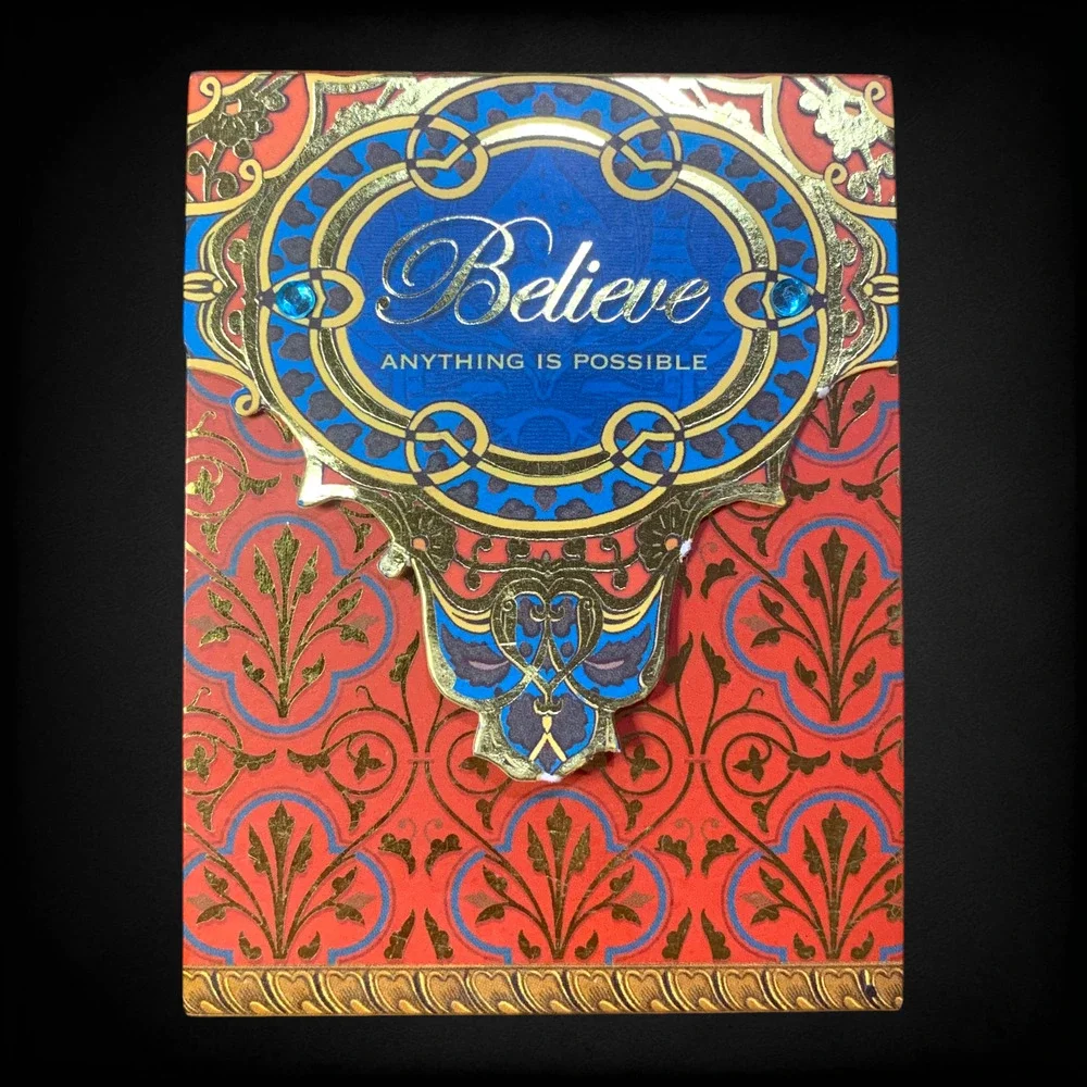 Punch Studio Believe Jeweled Notepad 75 Sheets Gold Foil Magnetic Closure 86558